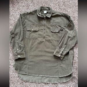 Aerie OFFLINE Oversized Corduroy Quarter Zip Tunic